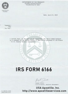 IRS Form 6166 Apostille – Apostille Services