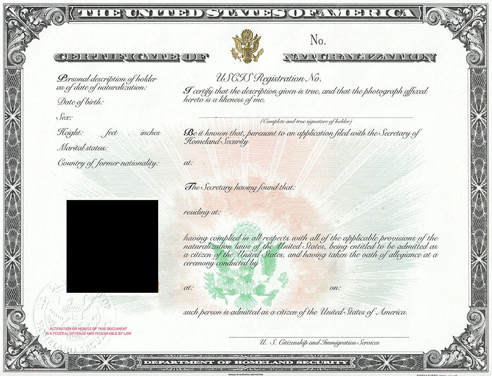 certificate of citizenship